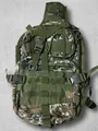 Outdoor tactical sling bag in dark green digital camouflage with MOLLE webbing system - Jungle Digital Camouflage