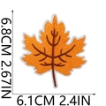 Detail view of orange maple leaf embroidered patch with size dimensions 6.8x6.1cm - Orange Maple Leaf (C5CW-095-23)