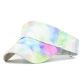 Women's colorful tie-dye sun visor hat with wide brim for outdoor beach activities - Head Circumference 55-60cm / Tie-Dye Green