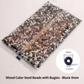 Mixed color 4mm glass seed beads and bugle beads in black, white and grey for DIY - Black Mixed 4mm with Bugle Beads