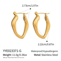 Irregular U-shaped 18K gold-plated stainless steel earrings with twisted streamline design - Gold Irregular U-shape (YYE023371-G)