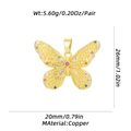 Detail view of gold butterfly pendant charm made of copper with size and weight metrics - Multicolor Gem Butterfly Shaped Style (XL-320-B) / Pendant