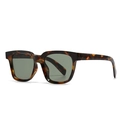 Classic tortoise shell square sunglasses with dark green lenses and a thick frame - Tortoise Frame Green Lens