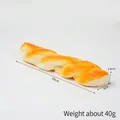 Pain torsadé réaliste en PU de 20cm, poids 40g avec texture de boulangerie dorée - Pain Long (Tresse)