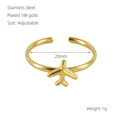 Anello regolabile in acciaio inossidabile placcato oro 18k con design aereo minimal - Stile Aereo (596)