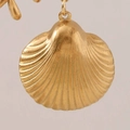 18K gold plated seashell pendant in a radiant golden finish with fine stripe texture - Large Shell Pendant