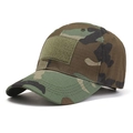 Close-up of tactical camo baseball cap showing ripstop fabric and front velcro patch area - One Size / Jungle Camouflage (5#)