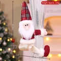 Fermatenda di Babbo Natale con cappello a quadri rossi, decorazione natalizia in peluche - Babbo Natale