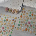 Gold 3D sea-themed nail stickers with shells, seahorses and turtles for beach DIY art - 3D Embossed Ocean Beach Style (CO-474)