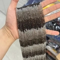 2-3mm faceted agate beads in dark brown and light grey gradient for jewelry making - Gradient Smoky Quartz 3mm
