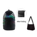 Black mesh shell bag set with foldable beach storage pouch and shoulder tote - Adult and Child 2-Piece Set Black