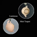 Luminous teapot charm pendant made of glow-in-the-dark stone with green cord - Luminous Teapot Style (7) / Approx. 2.8x4.3cm - Without Aroma Pill