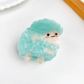 Cute blue and white sheep acrylic hair claw clip for kids with smooth resin finish - Sheep