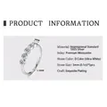 925 Sterling Silver eternity ring with five 3mm Moissanite stones in D color - US Size 4.5 / Interlocking