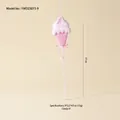 Pink and white ice cream cone Christmas tree ornament with a cute pink ribbon bow decoration - #9 Ice Cream Cone Stake (Single Sided)