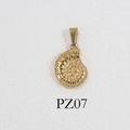 PZ07 24K gold plated stainless steel conch shell pendant charm on textured background - PZ07-Conch / Gold
