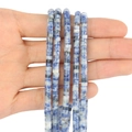 Perline a pallottoliere 4x2mm in pietra blu e bianco per gioielli e braccialetti DIY - 150 Pezzi / Pietra a Macchie Blu