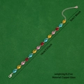 Bracciale colorato in rame con zirconi ovali e chiusura a moschettone regolabile - 3# Stile Gemma Ovale