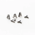 Macro view of six silver-tone metal letter A beads with 1.8mm holes for DIY jewelry - Letter A / Silver Gray