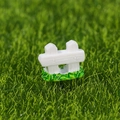Miniature white fence with green grass base for micro landscape and garden decor - Two-post White Fence (No.5)