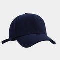 Detail of navy blue corduroy texture and six-panel stitching on this vintage baseball cap - Adjustable / Navy Blue