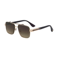 Lunettes de soleil aviateur carrées avec monture dorée et verres dégradés marron - Or Brun Gris