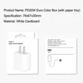 Retail packaging box for 20W USB-C power adapter with paper insert, size 78x67x30mm - Us Standard Color Box (no Product)