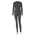 Conjunto deportivo gris oscuro de manga larga y mallas ajustadas para mujer yoga - S / Gris