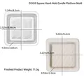 Silicone mold for striped candle holders in two sizes with precise dimension labels - Square Platform Style (D5459)