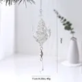 Pendaglio natalizio a lampadario in acrilico trasparente con perle e gocce - Candelabro Iridescente