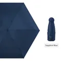 Mini sapphire blue folding sun umbrella with gold heart print and compact storage case - Navy Blue (Plain Mini)