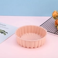 Stampo per dolci in silicone rosa girasole con bordo pieghettato e trama radiale - Piccolo 20*6CM / Corallo