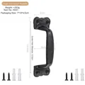 Vintage black cast iron door handle with matte industrial finish and mounting screws - Door Handle 8341-Black Cast Iron