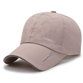 Breathable quick-dry baseball cap in dusty pink with fashion embroidery and reflective trim - Adjustable / Pink