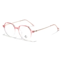 Occhiali poligonali rosa in TR90 con stanghette dorate e lenti anti-luce blu protettive - Rosa Sfumato