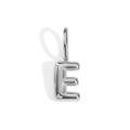 Sleek silver-tone balloon letter E pendant charm for DIY necklaces and jewelry making - Letter E / Silver