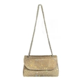 Mini champagne gold rhinestone evening bag with elegant metal chain strap for women - Upgraded Style 1 Gold
