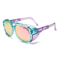 Polarized sports sunglasses with teal purple splatter frame and pink orange gradient lens - C7-Splatter Teal Purple Frame Pink Orange Gradient