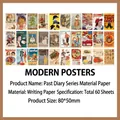 Vintage Diary Series Bastelpapier Set mit 60 Blättern im Retro-Poster-Design - Modernes Poster