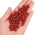 Reddish-brown smooth glass jelly jade beads for DIY necklace and bracelet crafting - Red Agate approx 50pcs/pack
