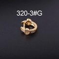 Golden heart-shaped ear cuff with clear cubic zirconia pavé in a minimalist style - Heart - Gold (3# Gold)
