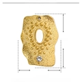 Vue détaillée du pendentif cœur irrégulier en acier doré avec strass et ses dimensions - YE268-Pendentif Strass Irrégulier Doré