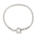 Bracelet élégant en maille serpent argentée en acier inoxydable avec fermoir à ressort - 17cm / Chaîne Serpent Acier
