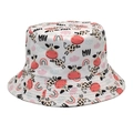 Dettaglio cappello a secchiello in cotone con stampe di mucche e motivi arcobaleno - M (56-58cm) / Stampa Mucca Arcobaleno (1#)