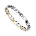 Magnetische hartschakelarmband van roestvrij staal in goud en zilver voor dames - Tweekleurig (Goud & Zilver)