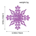 Sparkly purple 10cm snowflake ornament for Christmas tree decoration, weighing 5g - 12Pcs/Pack / Purple Style A