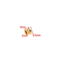 Golden stainless steel spacer bead for jewelry DIY, size 4mm outer and 6.5mm height - Horn Bead / 6.5x4x3mm / 18K Gold