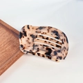 Makro-Detail einer großen Haarklammer mit Schildpatt-Muster und hohlem ovalem Design - 1# Beige Acetat Rundklammer