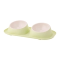 Ergonomic tilted double pet feeder in light green and pink for cats and small dogs - Light Green (White Plastic Bowl) / 41*22.5*8.5cm