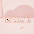 Pink PE film floating display boxes in three square sizes for jewelry and accessories - 7*7*2cm / Pink